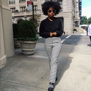 Black + White Gingham Pants